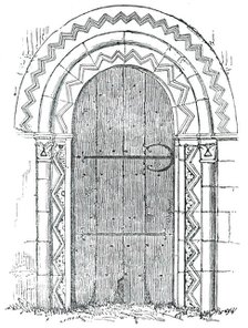 Door of Upton Church, Bucks., 1850. Creator: Unknown.