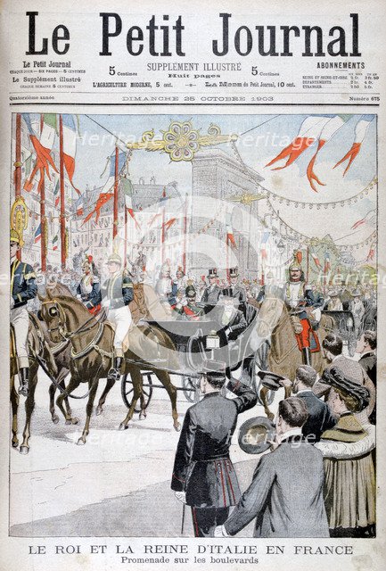 The King and Queen of Italy in France, 1903. Artist: Unknown