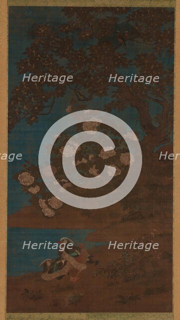 Mandarin ducks and flowers, Ming or Qing dynasty, 17th century. Creator: Unknown.