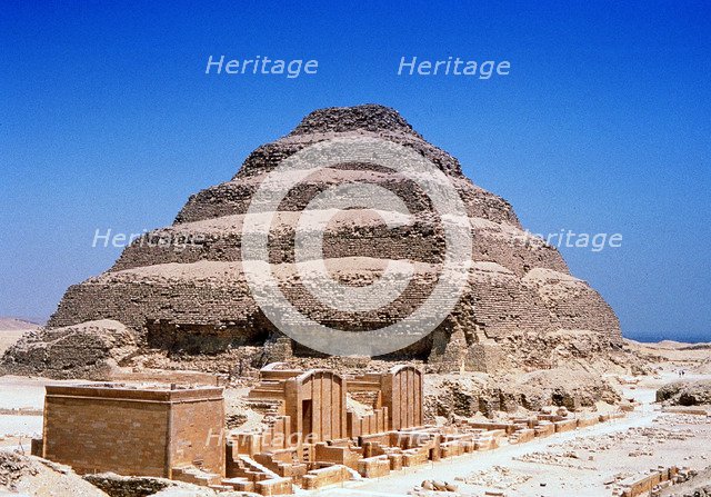 Step Pyramid of King Djoser (Zozer), Saqqara, Egypt, 3rd Dynasty, c2613 BC. Artist: Unknown
