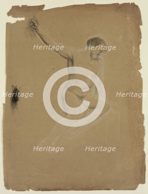 Seated Nude Male Figure, c1820-1848. Creator: Thomas Cole.