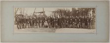 Panorama: group portrait of soldiers, 1870. Creator: Andre-Adolphe-Eugene Disderi.