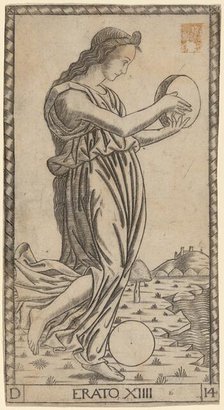 Erato, probably c. 1470. Creator: Master of the S-Series Tarocchi.
