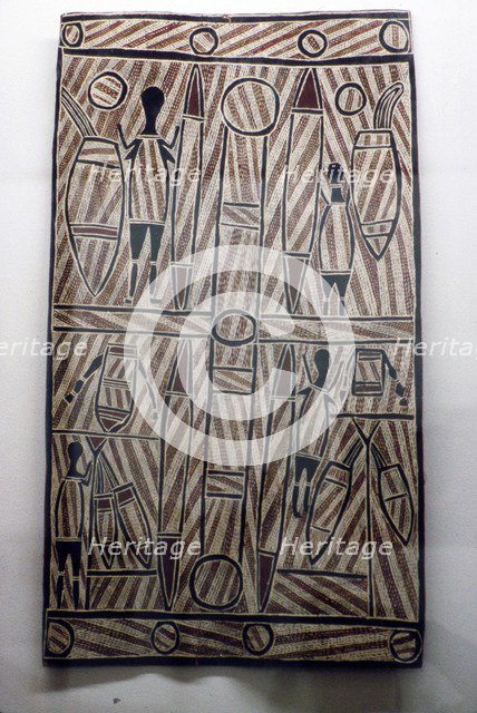 Australian Aboriginal Bark Painting. Artist: Unknown.