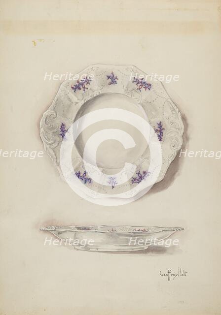 China Plate, c. 1937. Creator: Geoffrey Holt.
