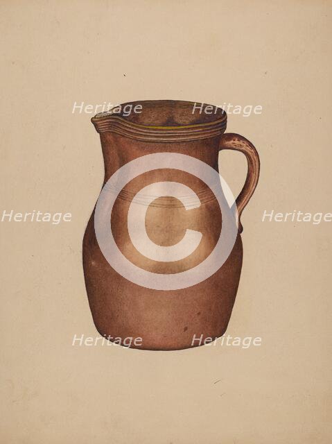 Pottery Jug, c. 1940. Creator: Gerald Scalise.