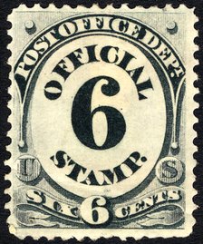 6c Post Office Department single, 1873. Creator: Unknown.