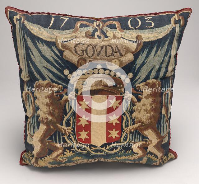 Tapestry-covered Cushion, c. 1675/1725. Creator: Unknown.
