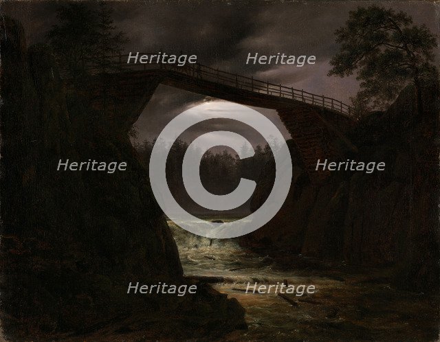 The Bridge outside Arendal. Artist: Fearnley, Thomas (1802-1842)