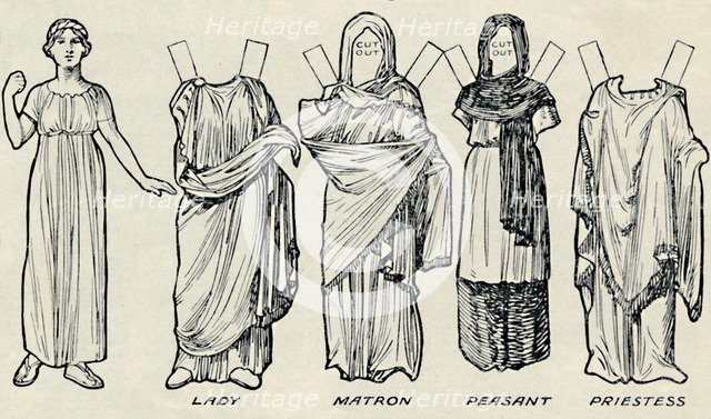 'The Gallery of Historic Costume: What The Britons and Romans Used To Wear', c1934. Artist: Unknown.