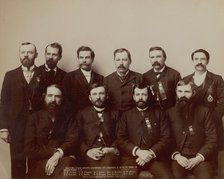 Past Grand Masters of Dakota IOO F, 1890, at Deadwood, SD AE Clough, AENugent, HJ Rowe..., 1890. Creator: John C. H. Grabill.