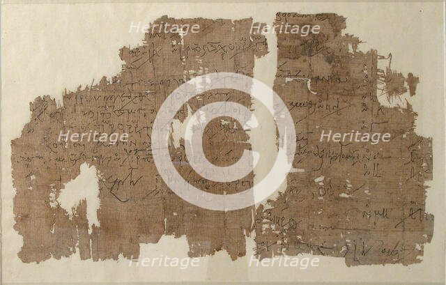 Papyrus fragment, Coptic, 6th-7th century. Creator: Unknown.