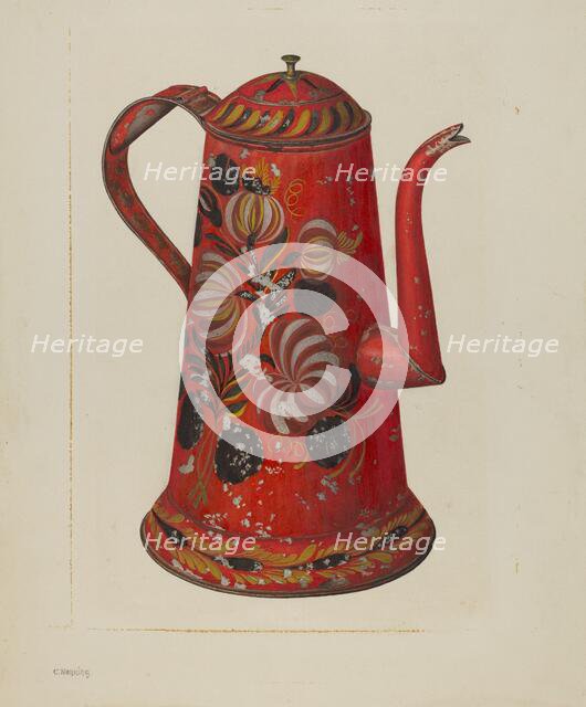 Toleware Coffee Pot, c. 1940. Creator: Charles Henning.