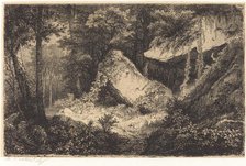 Les roches blanches (White Rocks), published 1849. Creator: Eugene Blery.