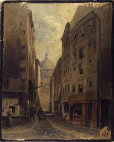 Rue Sept-Voies (current rue Valette), current 5th arrondissement, c1855 — 1865. Creator: Charles Fichot.