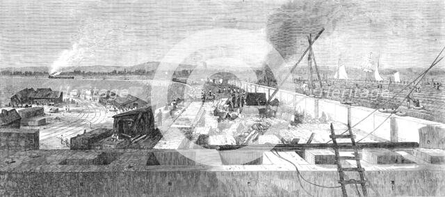 London Main-Drainage Works: view of the outfall of the Northern Drainage at Barking Creek, 1864. Creator: Unknown.