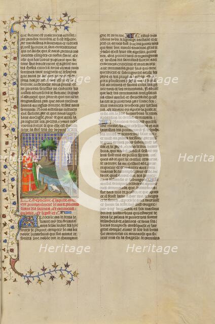 Polycrates Hanged; Des cas des nobles hommes et femmes, about 1413-1415. Creator: Boucicaut Master.