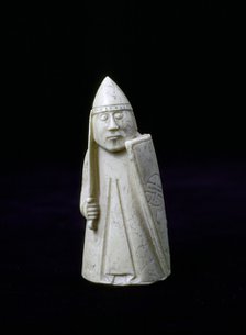 A Warder - The Lewis Chessmen, (Norwegian?), c1150-c1200. Artist: Unknown