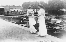 Two suffragettes at the Henley Regatta, Henley-on-Thames, Oxfordshire, June 1913. Artist: Unknown