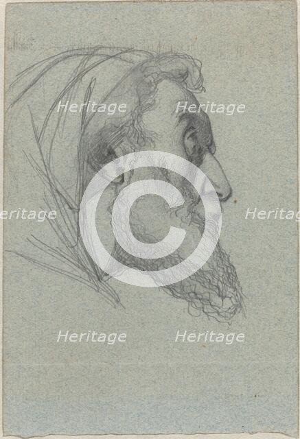 Bearded Man in Profile (recto) / Woman Looking Up (verso). Creator: Alexandre Bida.