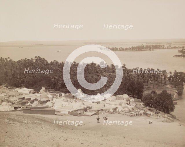 Asyut at the Time of the Annual Inundation of the Nile, 19th century. Creator: Anon.