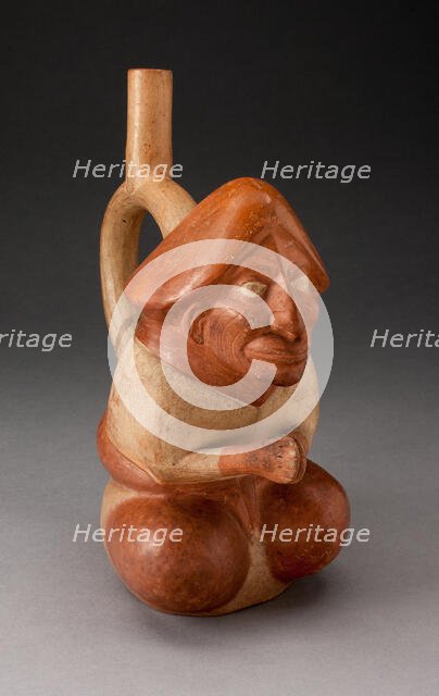 Spouted Vessel in the Form of a Seated Figure with Hands Held Together, 100 B.C./A.D. 500. Creator: Unknown.