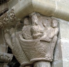 Cloister Capital with representation of the miraculous catch in the Monastery of San Juan de la P…