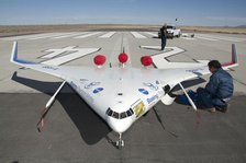 X-48B remotely piloted aircraft, USA, 2010. Creator: Tony Landis.