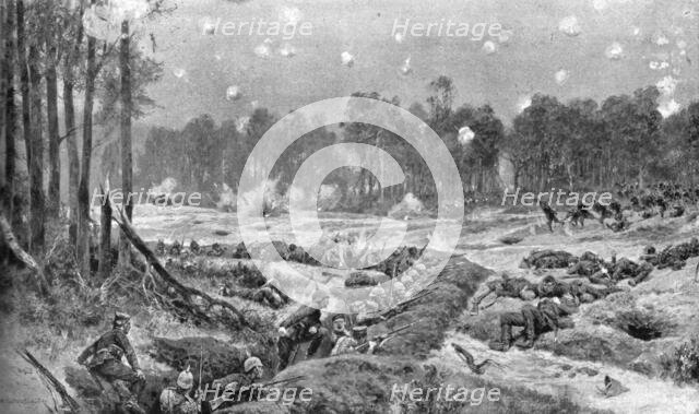 'Des Hauts-de-Meuse a l'Aisne; L'attaque des tranchees allemandes de Nogent-l'Abbesse', 1914. Creator: Unknown.