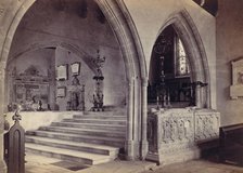 Monuments and Chancel Steps, Tenby Church, 1870s. Creator: Francis Bedford.
