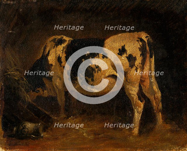 Cow in a Barn, 1840-1860. Creator: Friedrich Gauermann.