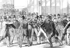 The Assault on M. Gambetta by M. de Sainte-Croix at the Sainte Lazare Station, Paris, 1874. Creator: Unknown.