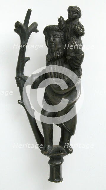 Mount, St. Christopher and Christ Child, German or South Netherlandish, 15th century. Creator: Unknown.