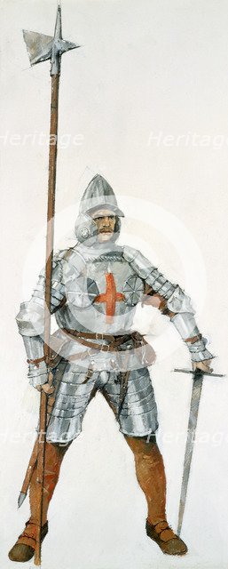 English soldier, Battle of Flodden Field, 1513, (c1990-2010).  Artist: Ivan Lapper.