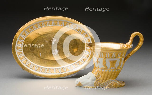 Cup and Saucer, Germany, c. 1805/10. Creator: Meissen Porcelain.