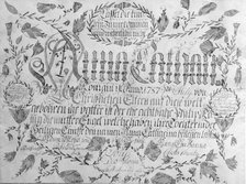 Birth and Baptismal Certificate, 1787. Creator: Unknown.