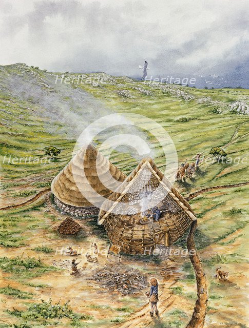 Brean Down, c3200-600 BC, (c1990-2010). Artist: Peter Dunn.
