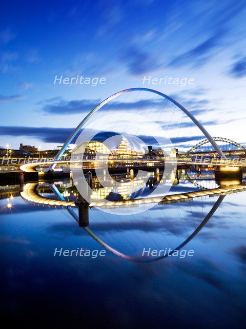 Gateshead Millennium Bridge connecting Gateshead and Newcastle upon Tyne, 2008.   Artist: Historic England Staff Photographer.