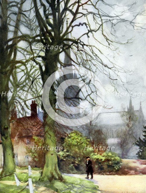 'Salisbury Cathedral, Wiltshire', 1924-1926.Artist: George F Nicholls