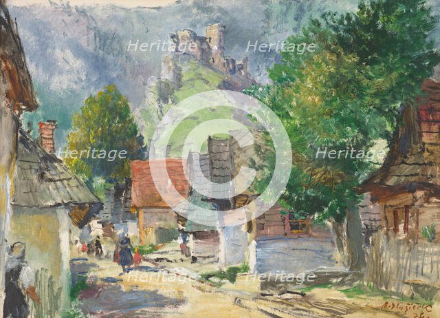 At the foot of Strecno, 1936. Creator: Oldrich Blazicek.