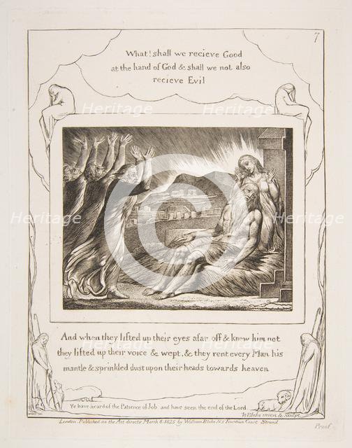 Job's Comforters, from Illustrations of the Book of Job, 1825-26. Creator: William Blake.