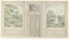 Design for room wall with two variants for the upper door piece, c.1752-c.1819. Creator: Juriaan Andriessen.
