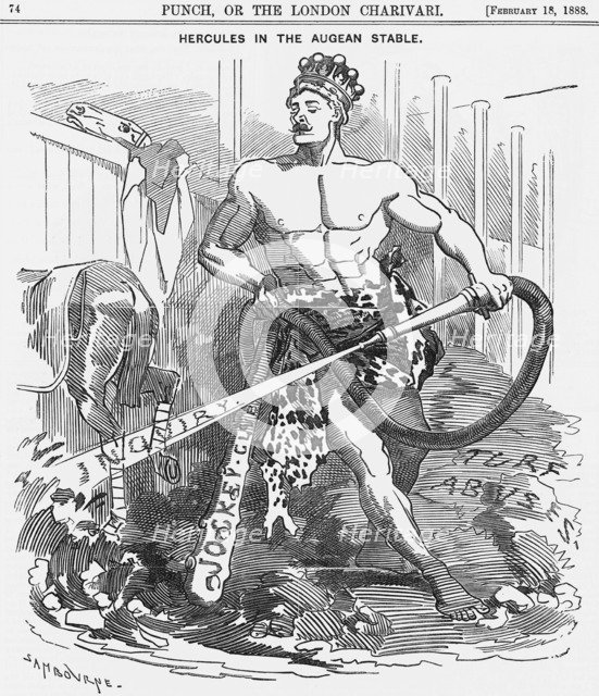 'Hercules in the Augean Stable', 1888. Artist: Unknown