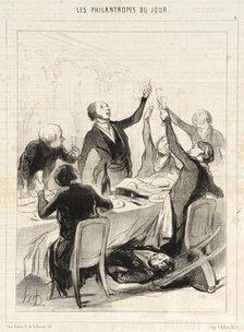 Messieurs...il nous reste un 43me toast à porter à la Société de Temperance!, 1844. Creator: Honore Daumier.