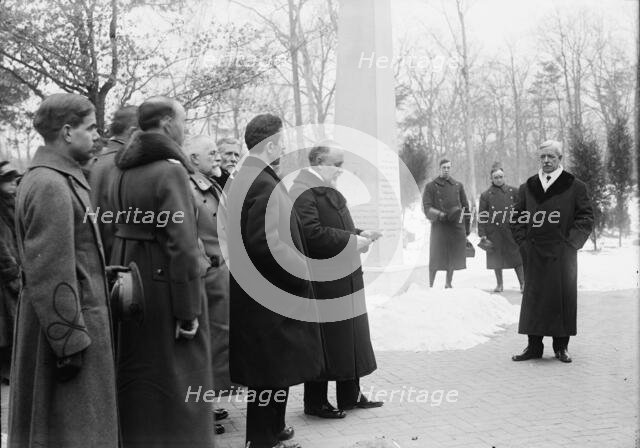 Serbian Mission To The U.S. at Mount Vernon, with Sec. Lansing, 1918. Creator: Harris & Ewing.