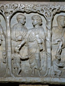 Detail of early Christian sarcophagus. Artist: Unknown