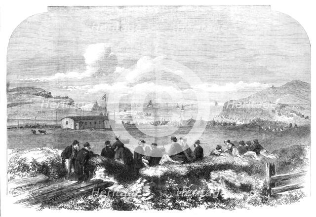 Laying of the Atlantic Telegraph Cable: watching the Caroline going out to sea..., 1865. Creator: Unknown.