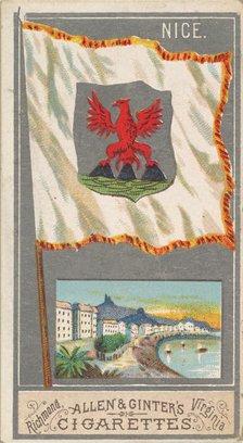 Nice, from the City Flags series (N6) for Allen & Ginter Cigarettes Brands, 1887. Creator: Allen & Ginter.