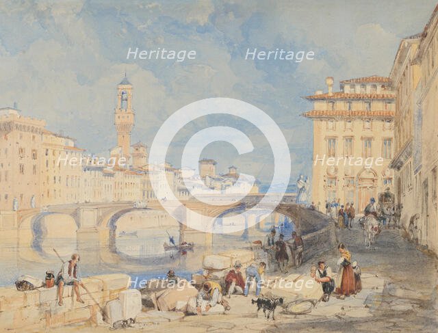 Ponte Santa Trinità, Florence, before 1832. Creator: James Duffield Harding.