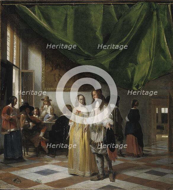 Interior with a Young Couple and People Making Music, 1644-1683. Creator: Pieter de Hooch.